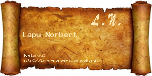 Lapu Norbert névjegykártya